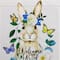 Beige Welcome Easter Floral Bunny & Butterflies Garden Flag